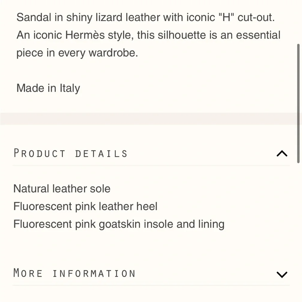 HP🎉RARE PINK LIZARD HERMÈS ORAN SANDALS - Picture 12 of 15